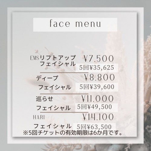 face menu